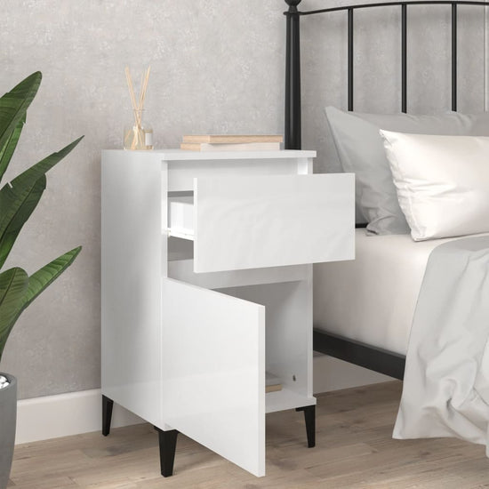 Nachtkastjes 2 st 40x35x70 cm hoogglans wit MeubelReus