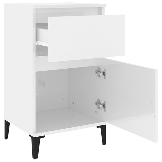 Nachtkastjes 2 st 40x35x70 cm hoogglans wit MeubelReus