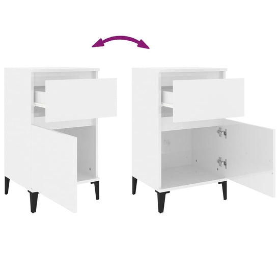 Nachtkastjes 2 st 40x35x70 cm hoogglans wit MeubelReus