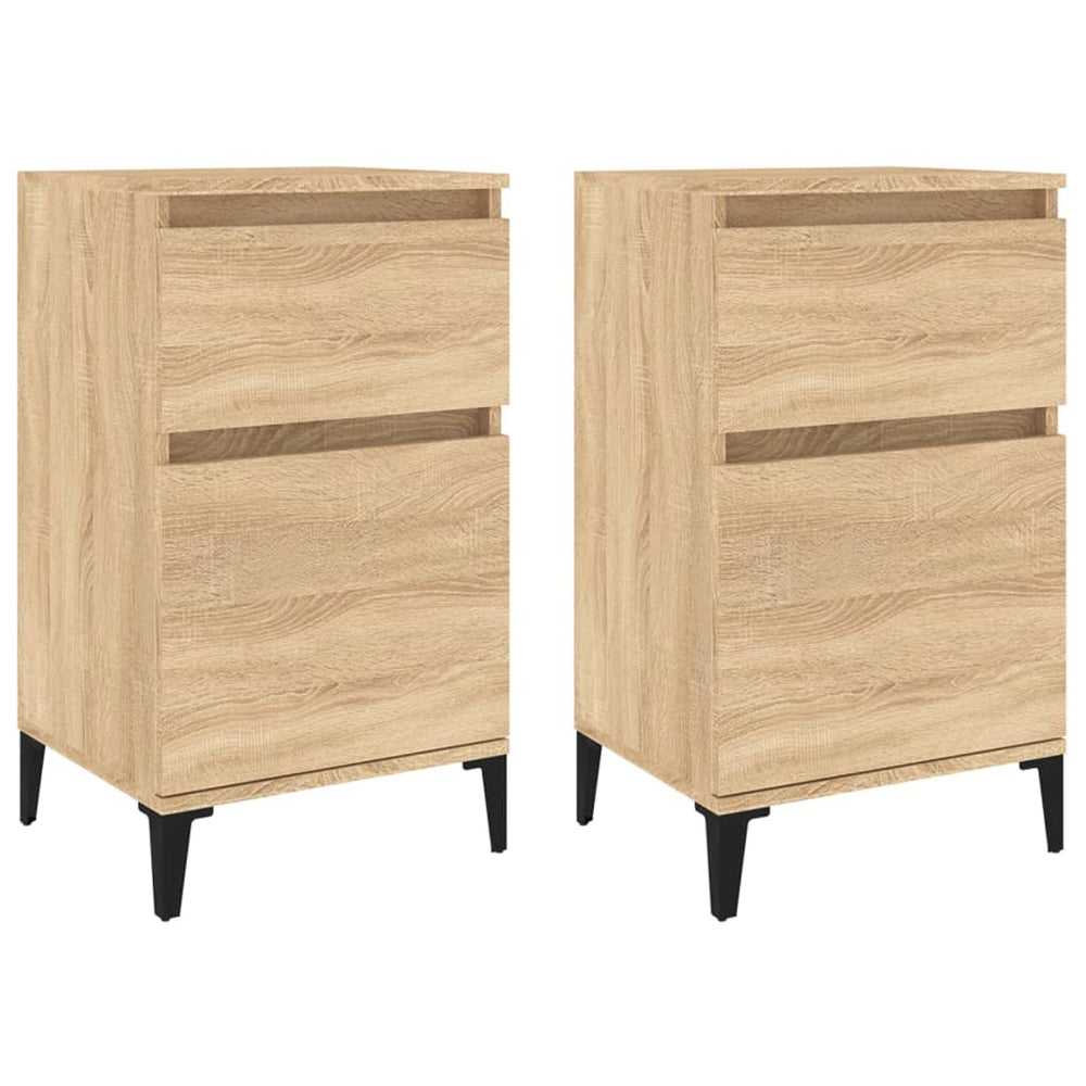 Nachtkastjes 2 st 40x35x70 cm bewerkt hout sonoma eikenkleurig MeubelReus