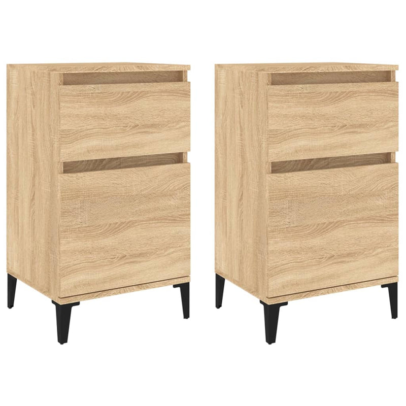Nachtkastjes 2 st 40x35x70 cm bewerkt hout sonoma eikenkleurig MeubelReus