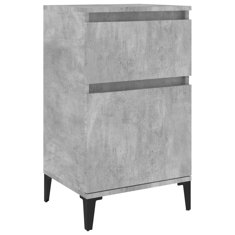 Nachtkastje 40x35x70 cm bewerkt hout betongrijs MeubelReus