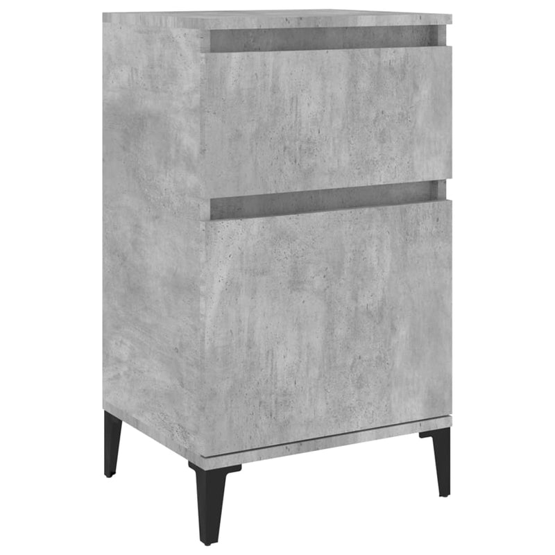Nachtkastje 40x35x70 cm bewerkt hout betongrijs MeubelReus