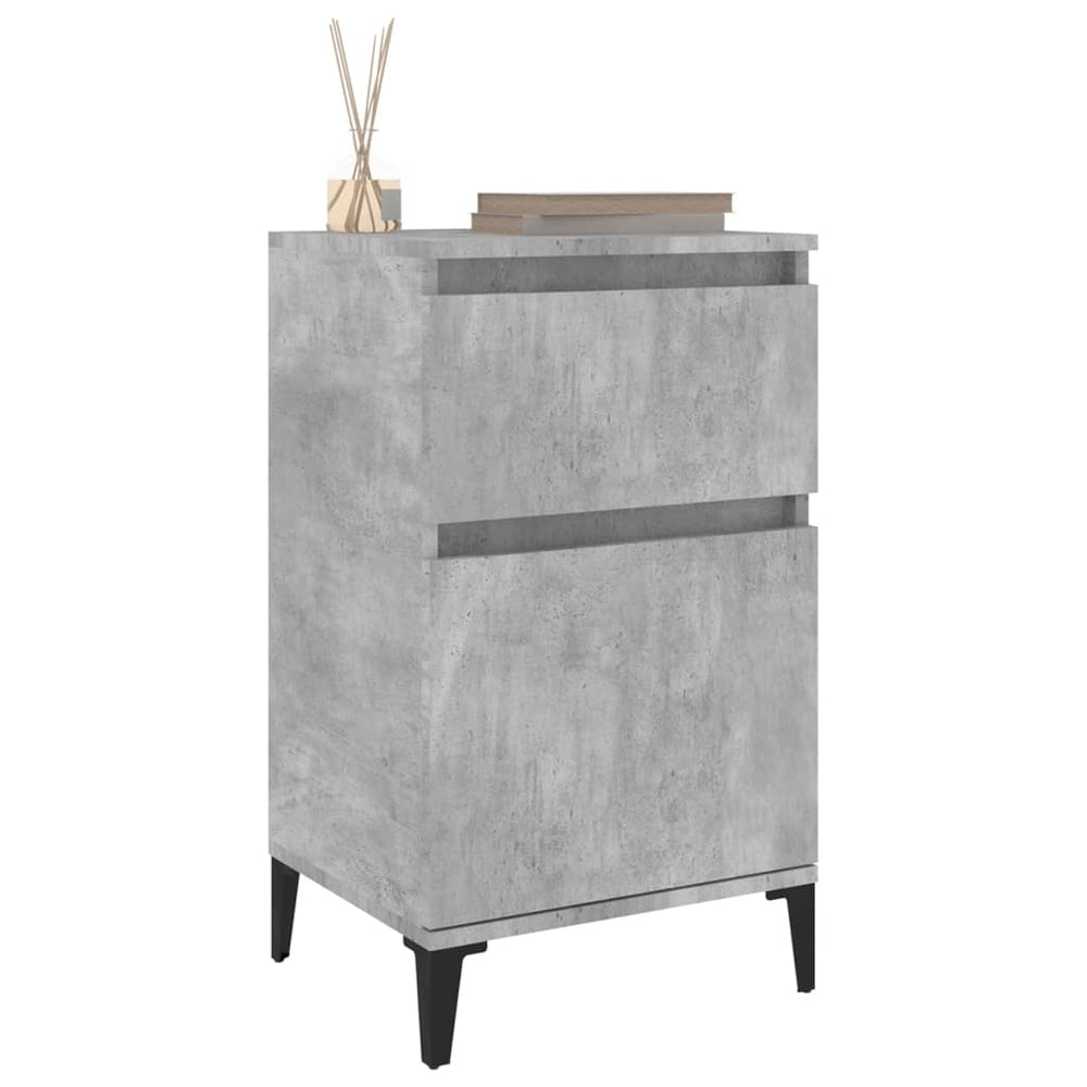 Nachtkastje 40x35x70 cm bewerkt hout betongrijs MeubelReus