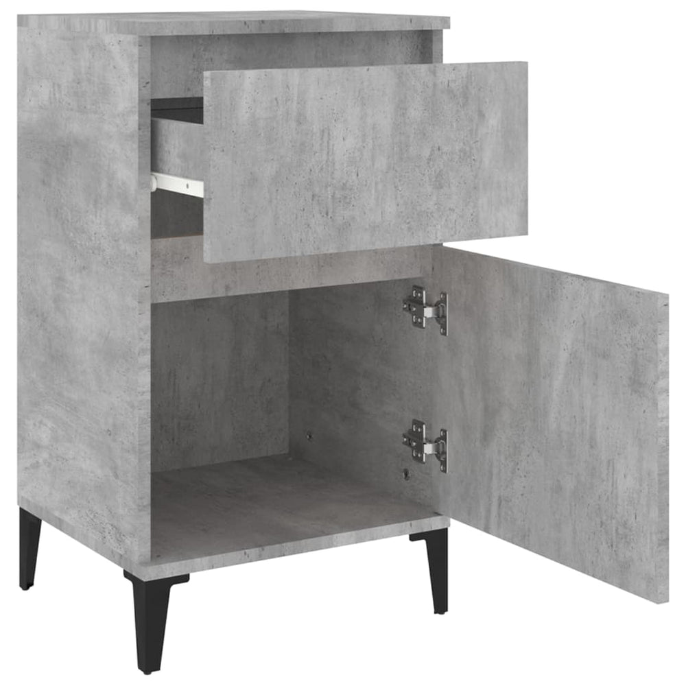 Nachtkastje 40x35x70 cm bewerkt hout betongrijs MeubelReus
