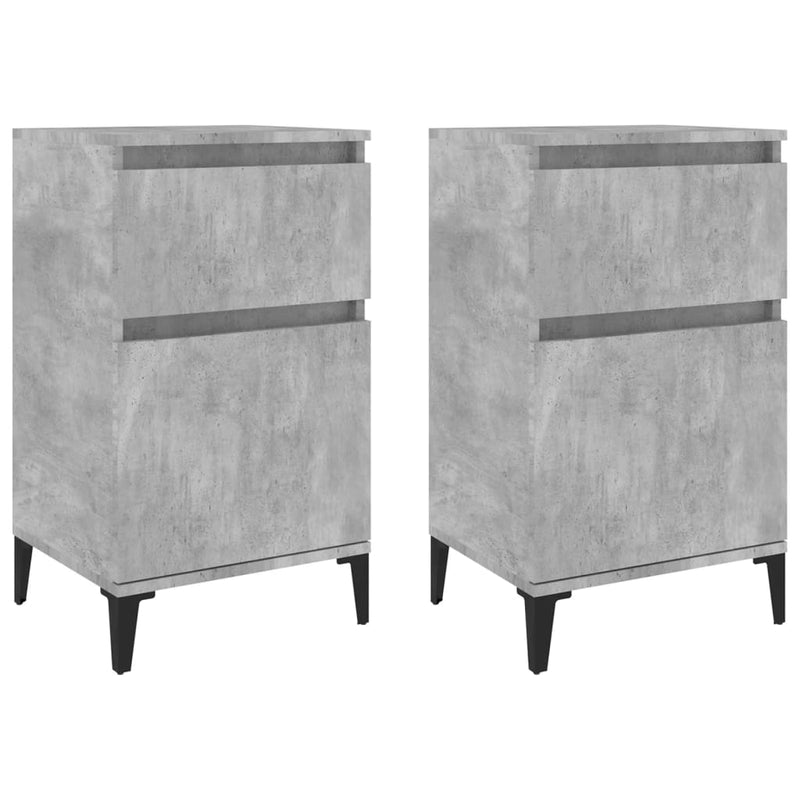 Nachtkastjes 2 st 40x35x70 cm betongrijs MeubelReus