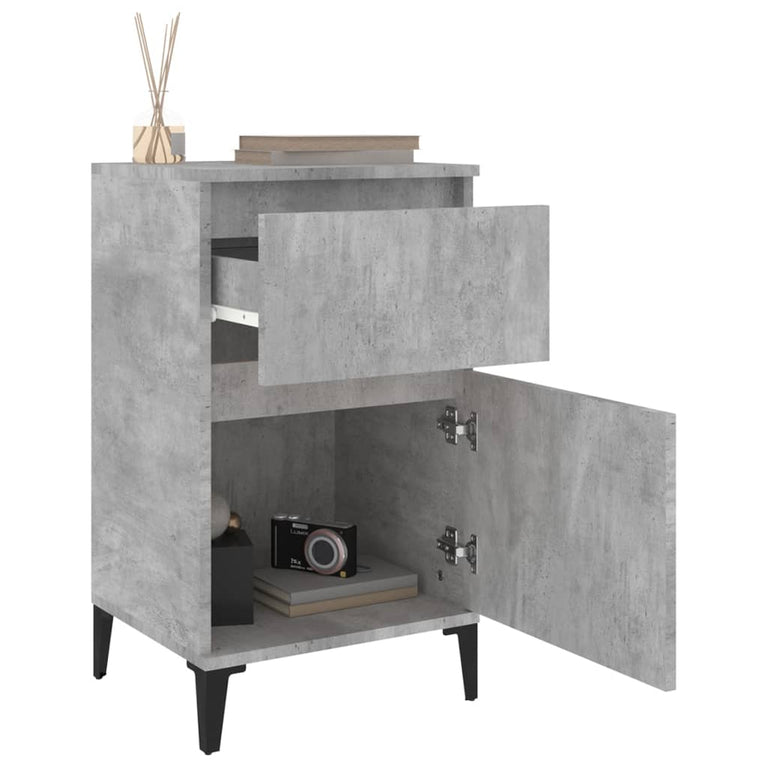 Nachtkastjes 2 st 40x35x70 cm betongrijs MeubelReus