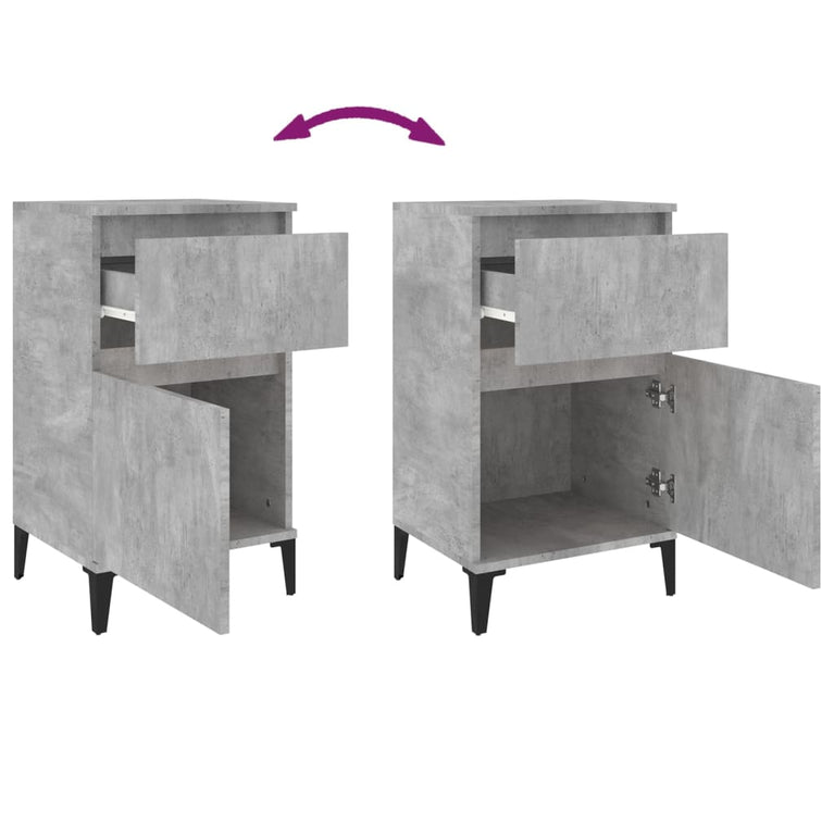 Nachtkastjes 2 st 40x35x70 cm betongrijs MeubelReus