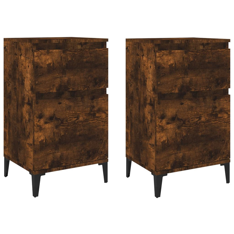 Nachtkastjes 2 st 40x35x70 cm gerookt eikenkleurig MeubelReus