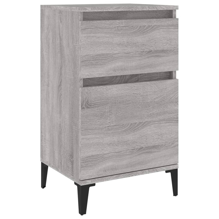 Nachtkastje 40x35x70 cm bewerkt hout grijs sonoma eikenkleurig MeubelReus