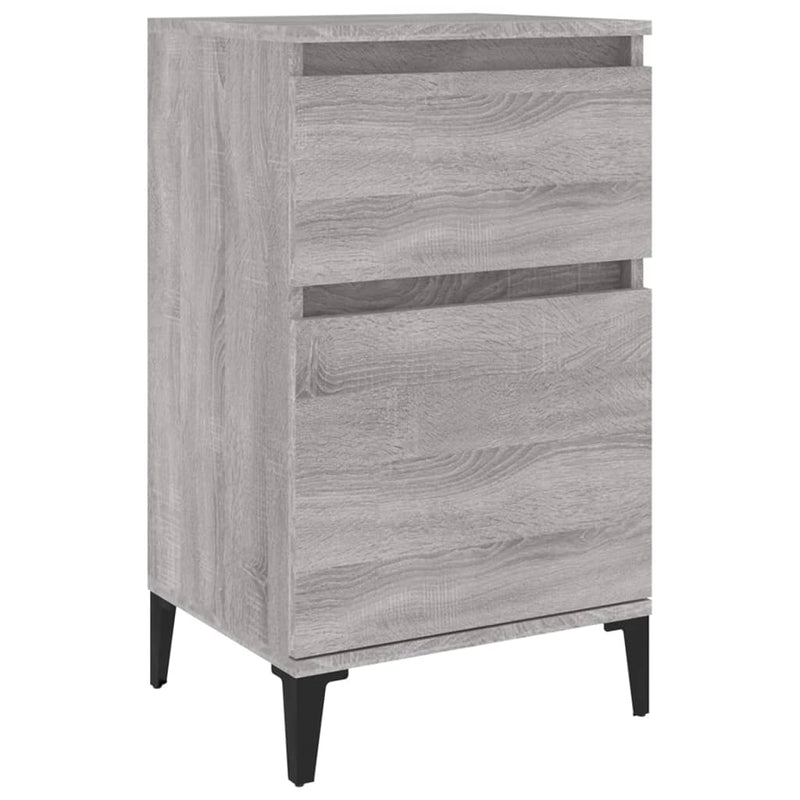 Nachtkastje 40x35x70 cm bewerkt hout grijs sonoma eikenkleurig MeubelReus