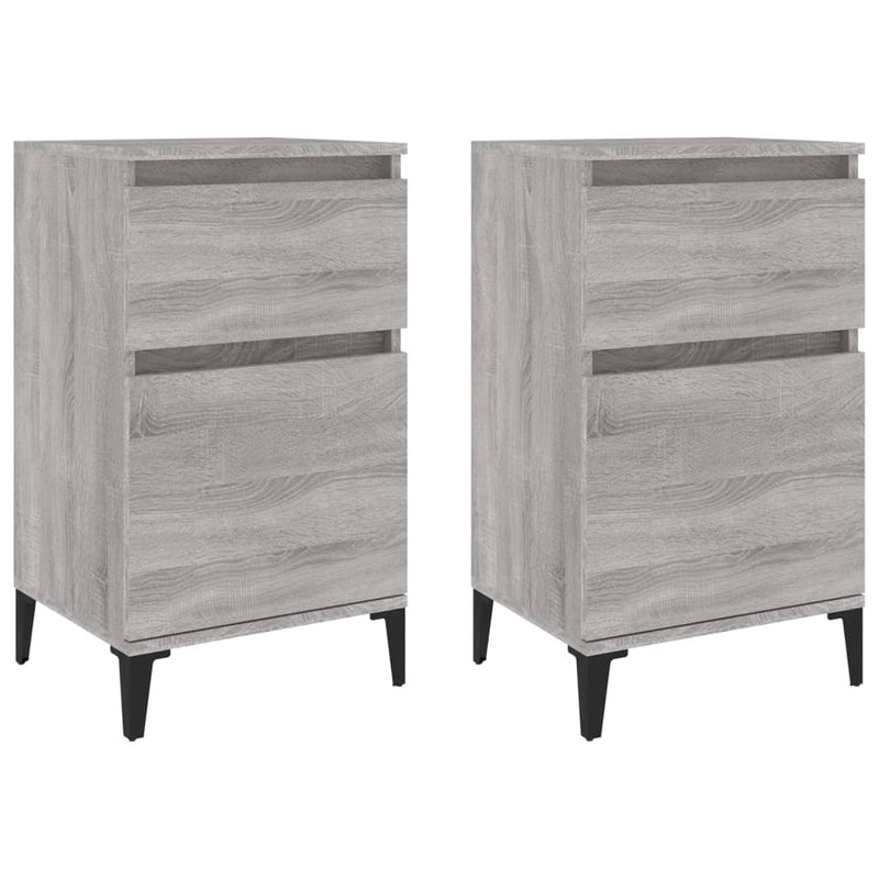 Nachtkastjes 2 st 40x35x70 cm bewerkt hout grijs sonoma eiken MeubelReus