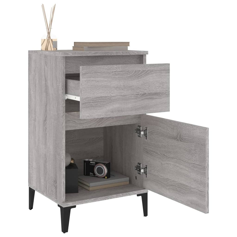Nachtkastjes 2 st 40x35x70 cm bewerkt hout grijs sonoma eiken MeubelReus