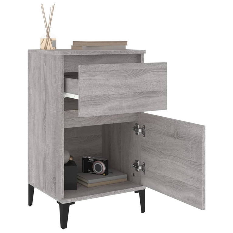Nachtkastjes 2 st 40x35x70 cm bewerkt hout grijs sonoma eiken MeubelReus