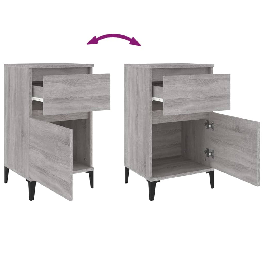 Nachtkastjes 2 st 40x35x70 cm bewerkt hout grijs sonoma eiken MeubelReus