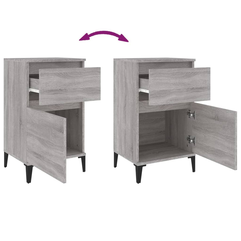 Nachtkastjes 2 st 40x35x70 cm bewerkt hout grijs sonoma eiken MeubelReus
