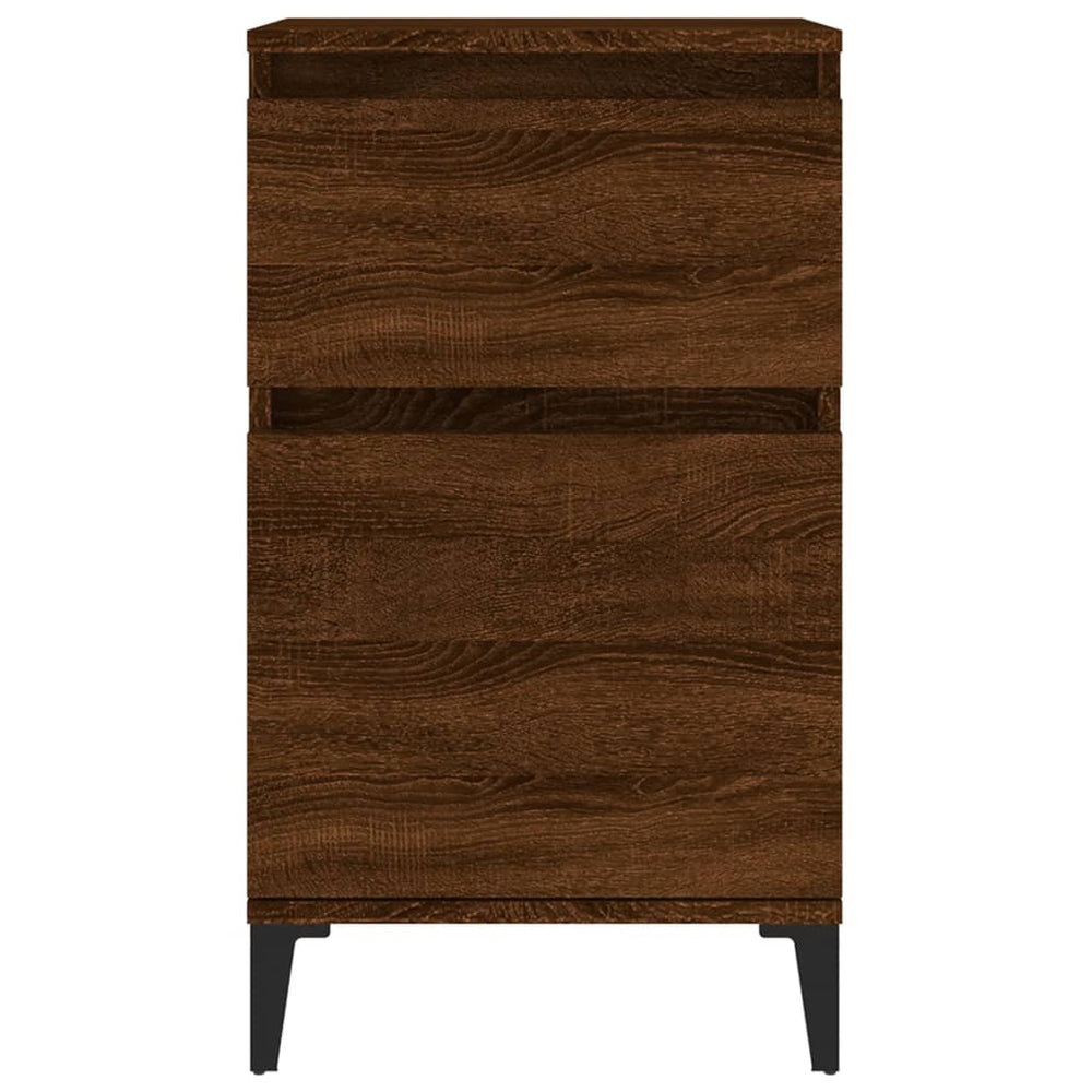 Nachtkastjes 2 st 40x35x70 cm bewerkt hout bruin eikenkleur MeubelReus