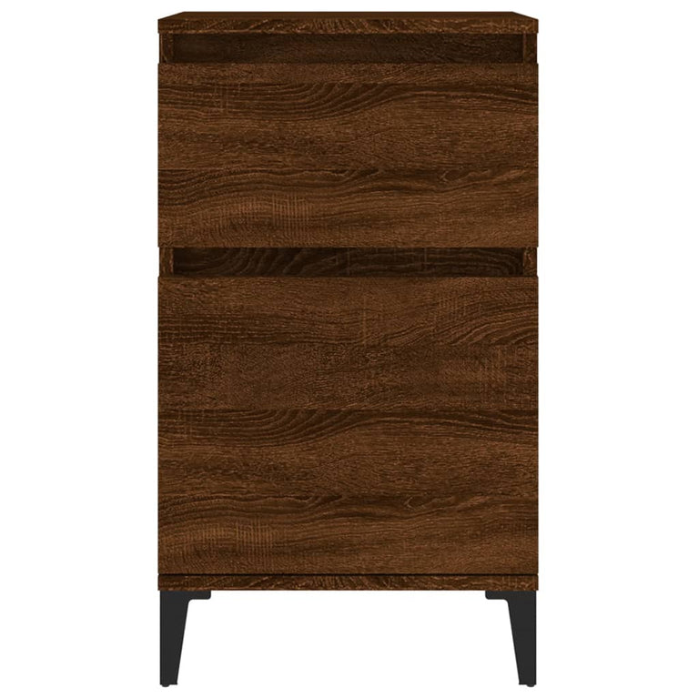 Nachtkastjes 2 st 40x35x70 cm bewerkt hout bruin eikenkleur MeubelReus