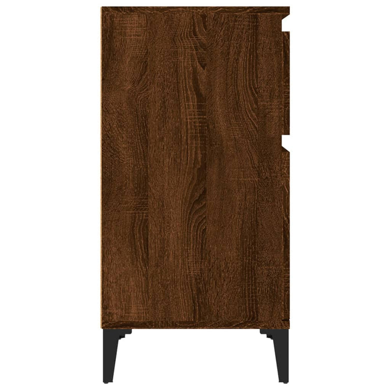 Nachtkastjes 2 st 40x35x70 cm bewerkt hout bruin eikenkleur MeubelReus