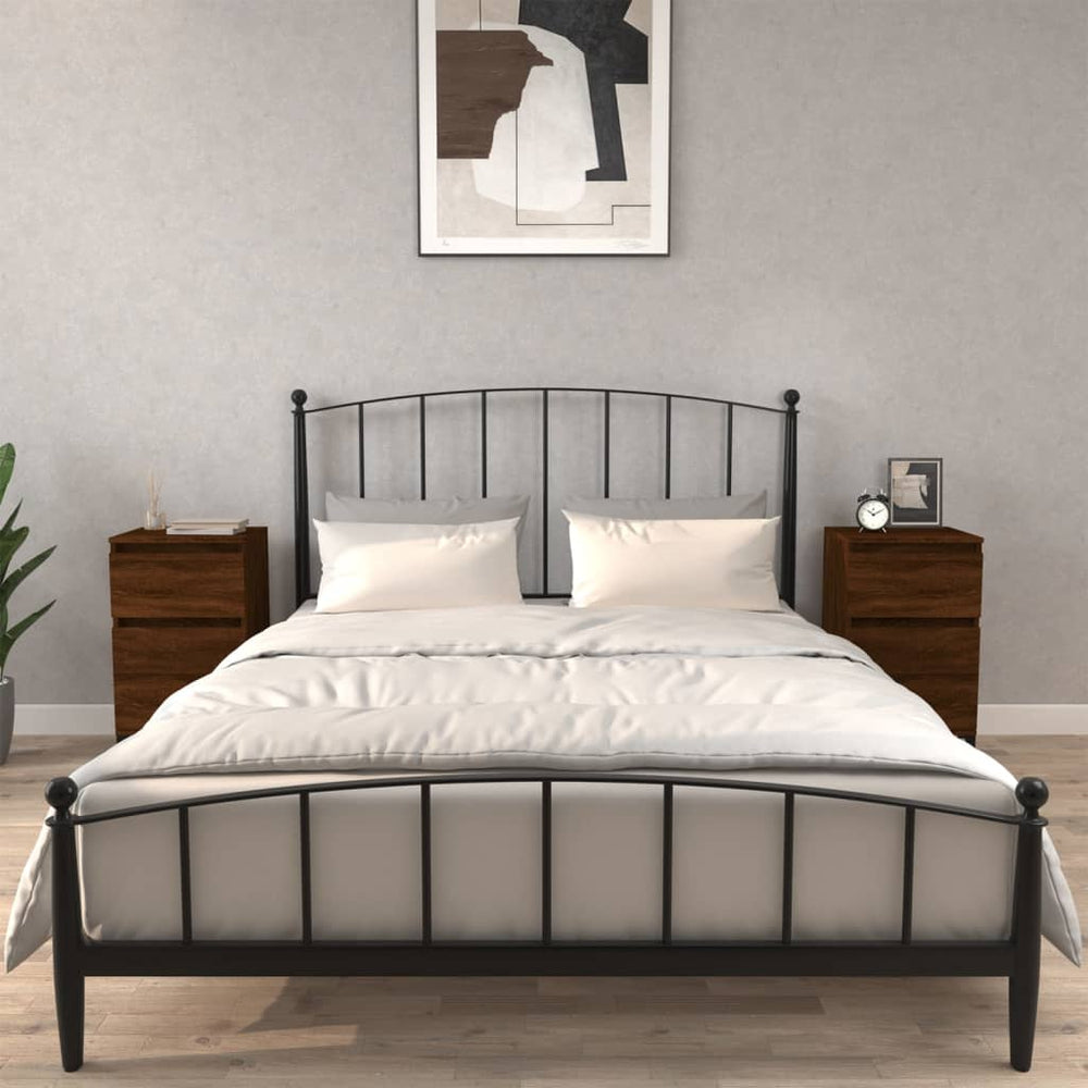 Nachtkastjes 2 st 40x35x70 cm bewerkt hout bruin eikenkleur MeubelReus