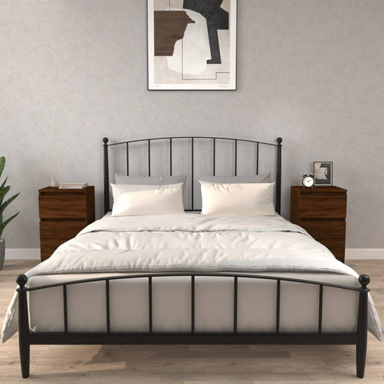 Nachtkastjes 2 st 40x35x70 cm bewerkt hout bruin eikenkleur MeubelReus