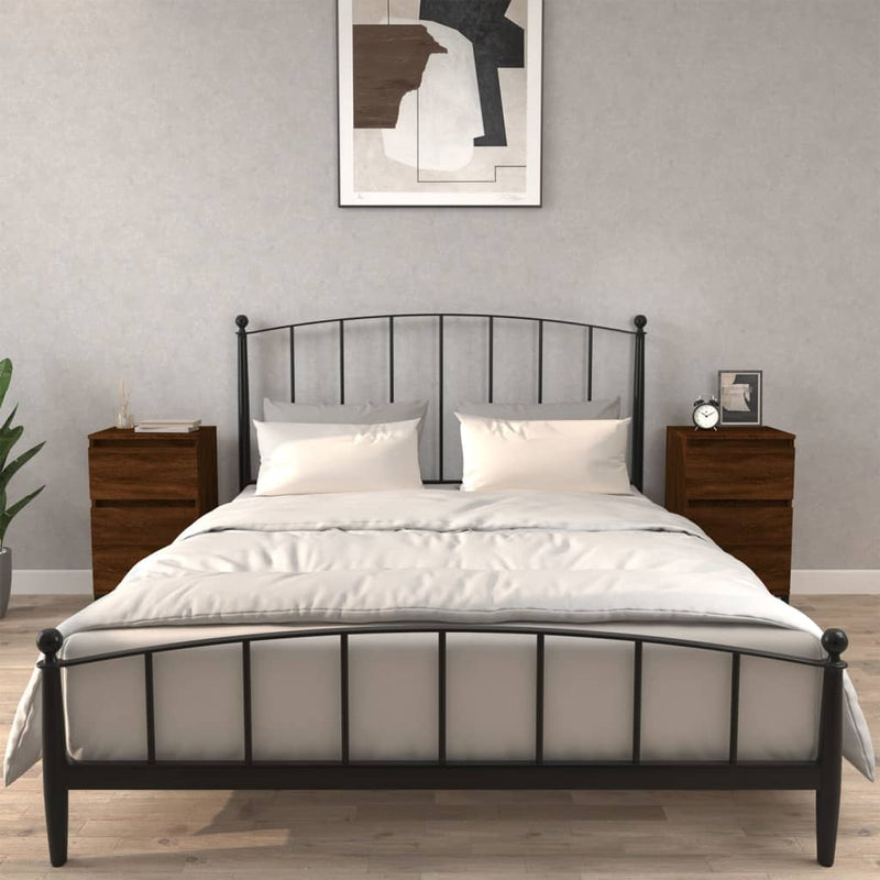 Nachtkastjes 2 st 40x35x70 cm bewerkt hout bruin eikenkleur MeubelReus