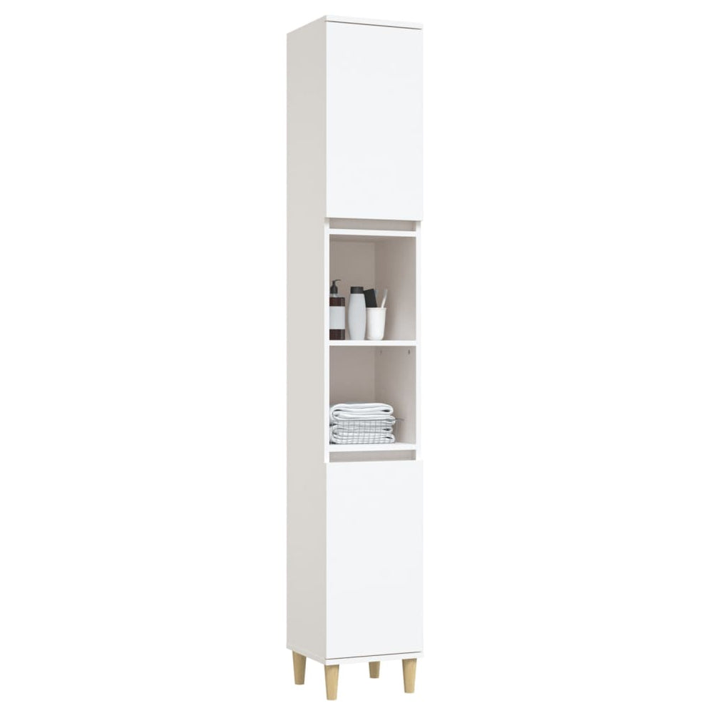 Badkamerkast 30x30x190 cm bewerkt hout wit MeubelReus