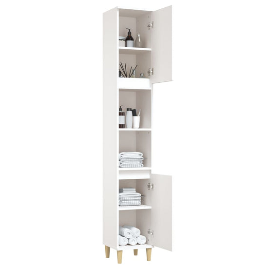 Badkamerkast 30x30x190 cm bewerkt hout wit MeubelReus