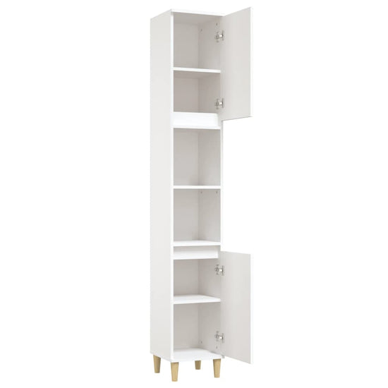 Badkamerkast 30x30x190 cm bewerkt hout wit MeubelReus