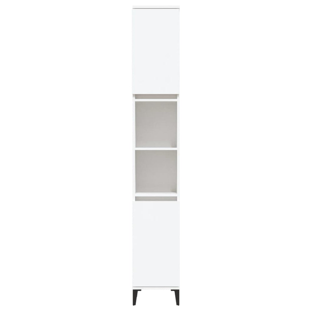 Badkamerkast 30x30x190 cm bewerkt hout wit MeubelReus