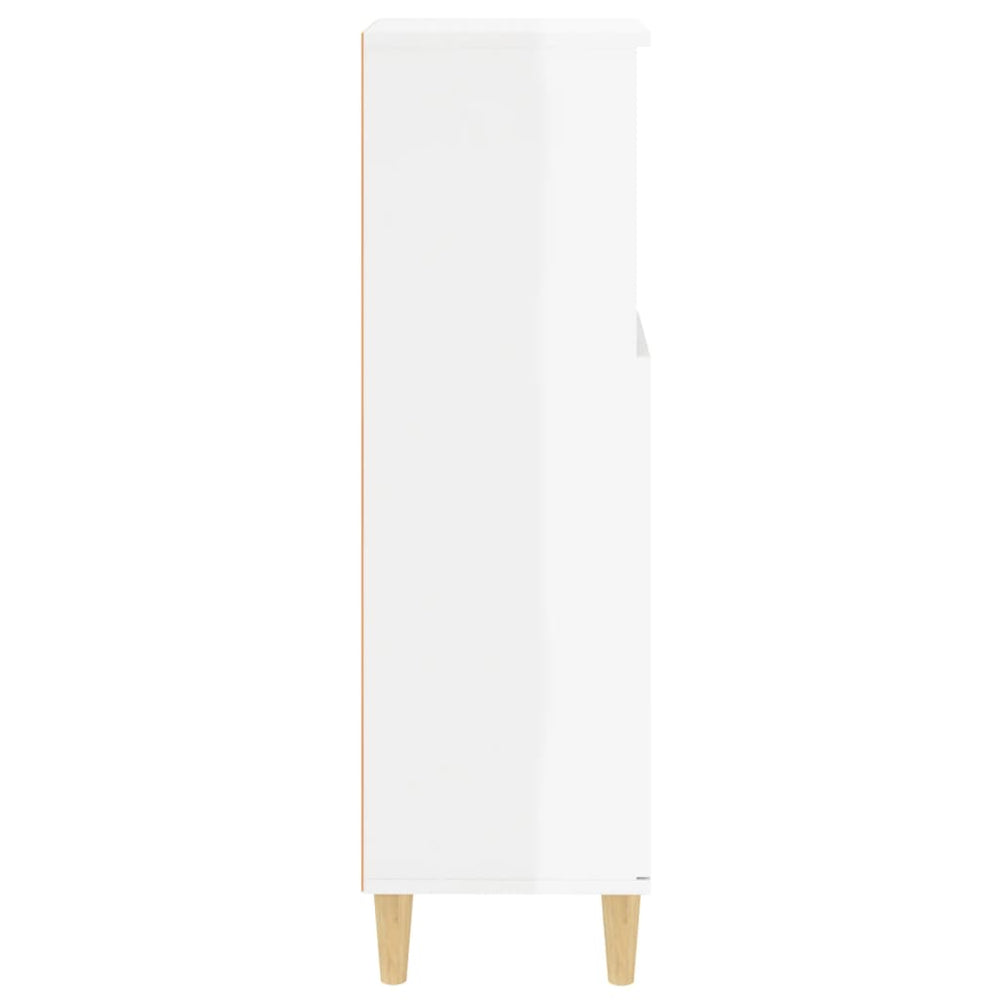 Badkamerkast 30x30x100 cm bewerkt hout hoogglans wit MeubelReus