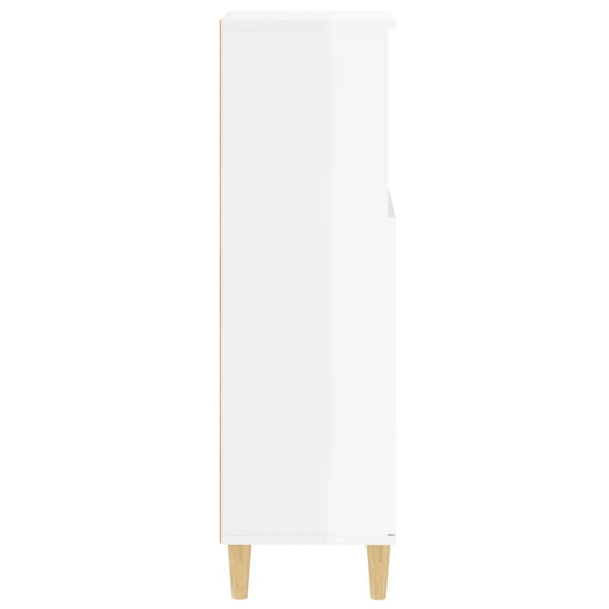 Badkamerkast 30x30x100 cm bewerkt hout hoogglans wit MeubelReus