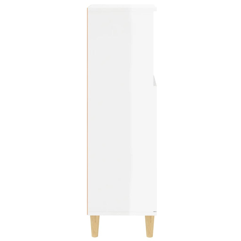 Badkamerkast 30x30x100 cm bewerkt hout hoogglans wit MeubelReus