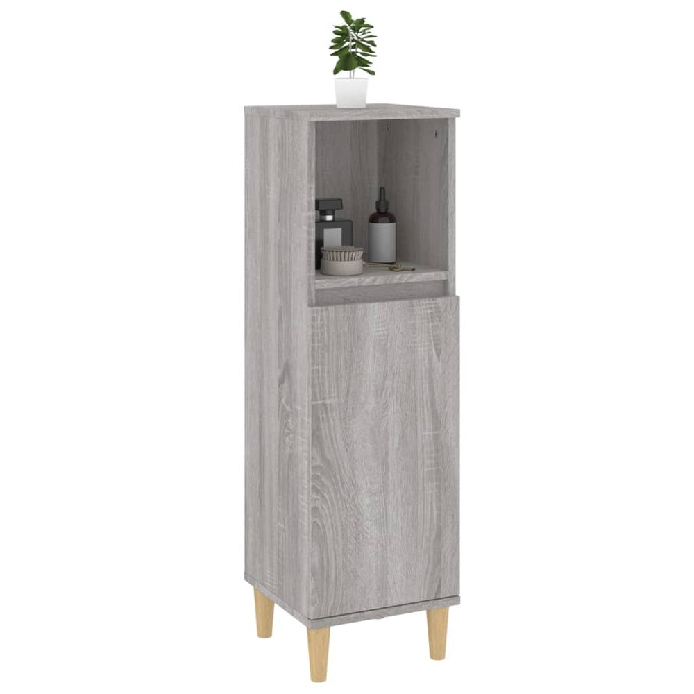 Badkamerkast 30x30x100 cm bewerkt hout grijs sonoma eikenkleur MeubelReus
