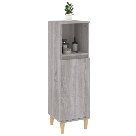 Badkamerkast 30x30x100 cm bewerkt hout grijs sonoma eikenkleur MeubelReus