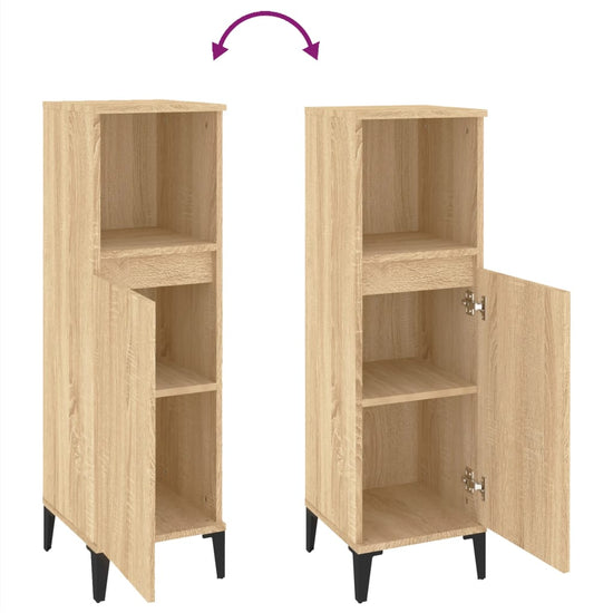 Badkamerkast 30x30x100 cm bewerkt hout sonoma eikenkleurig MeubelReus