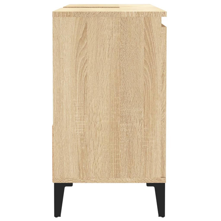 Badkamerkast 65x33x60 cm bewerkt hout sonoma eikenkleurig
