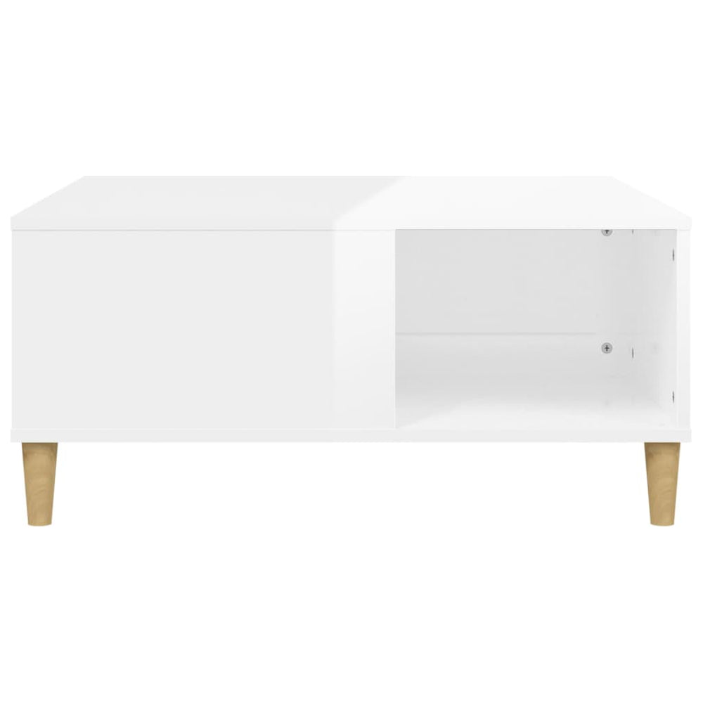 Salontafel 80x80x36,5 cm bewerkt hout hoogglans wit MeubelReus