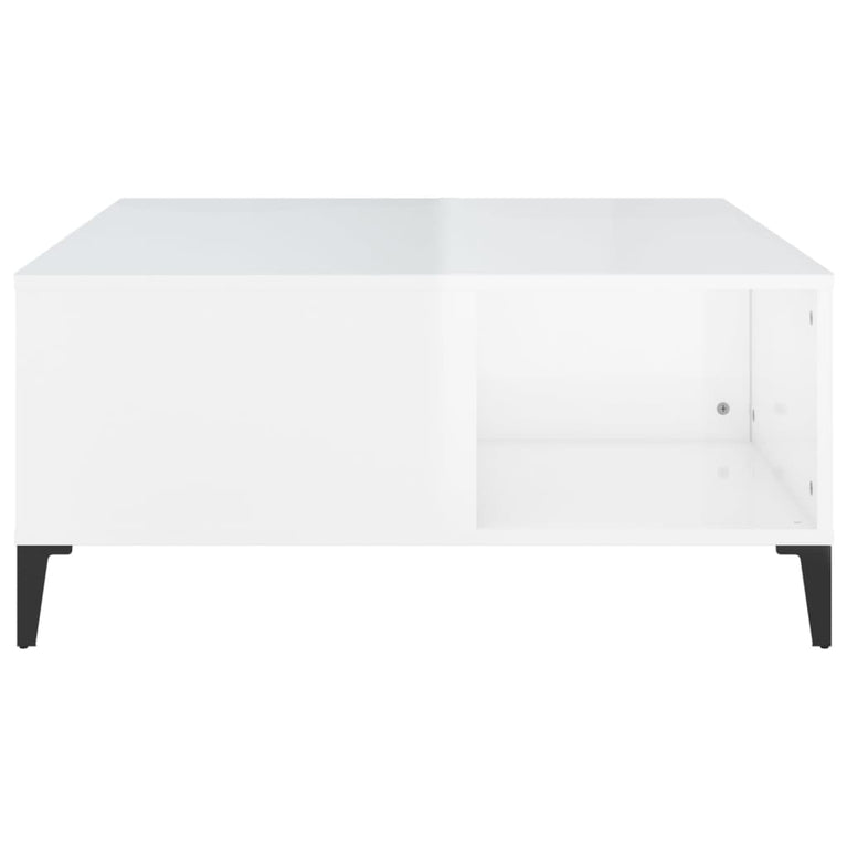 Salontafel 80x80x36,5 cm bewerkt hout hoogglans wit MeubelReus