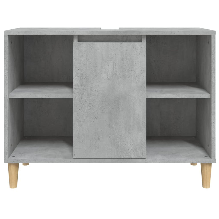 Wastafelkast 80x33x60 cm bewerkt hout betongrijs MeubelReus