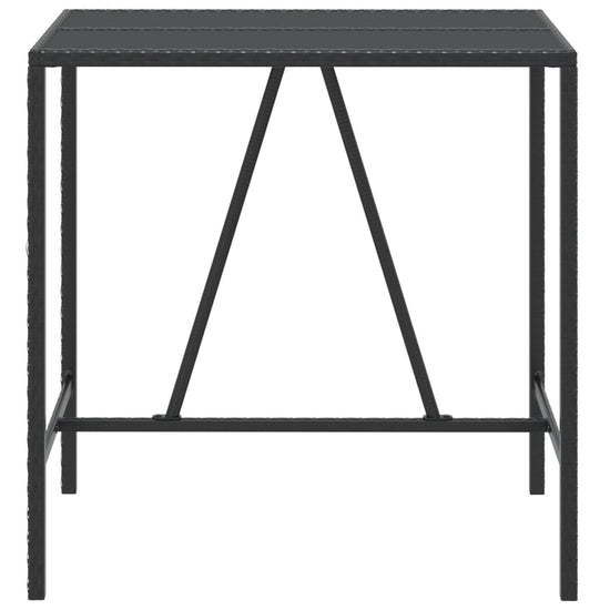 Bartafel met glazen blad 110x70x110 cm poly rattan zwart MeubelReus