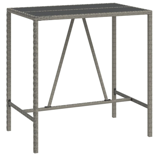 Bartafel met glazen blad 110x70x110 cm poly rattan grijs MeubelReus