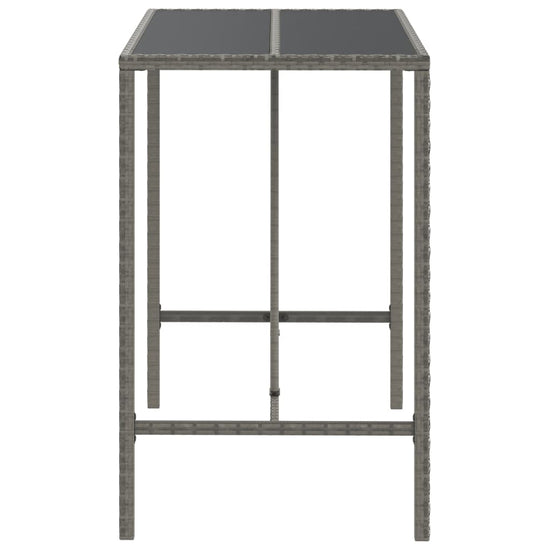 Bartafel met glazen blad 110x70x110 cm poly rattan grijs MeubelReus
