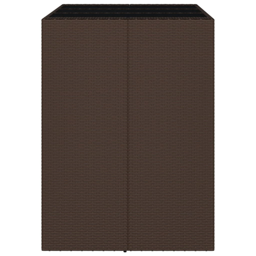 Bartafel met glazen blad 105x80x110 cm poly rattan bruin MeubelReus