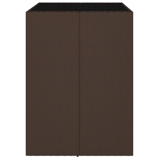 Bartafel met glazen blad 105x80x110 cm poly rattan bruin MeubelReus