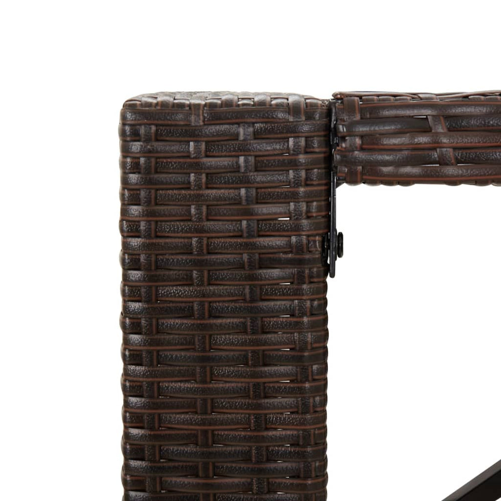 Bartafel met glazen blad 105x80x110 cm poly rattan bruin MeubelReus