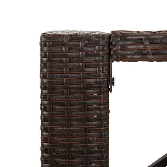 Bartafel met glazen blad 105x80x110 cm poly rattan bruin MeubelReus