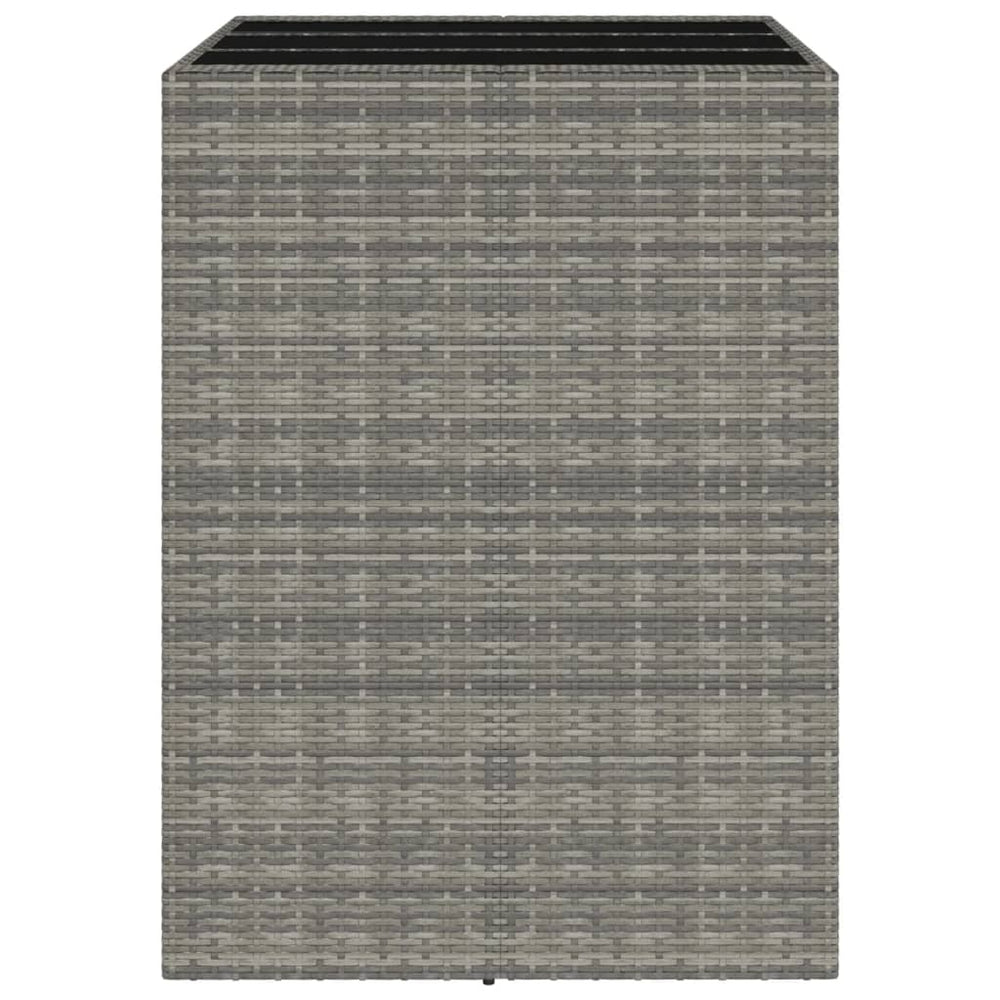 Bartafel met glazen blad 105x80x110 cm poly rattan grijs MeubelReus