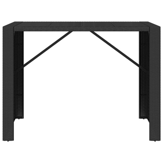 Bartafel met glazen blad 145x80x110 cm poly rattan zwart MeubelReus
