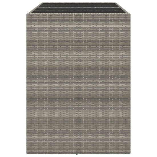 Bartafel met glazen blad 145x80x110 cm poly rattan grijs MeubelReus